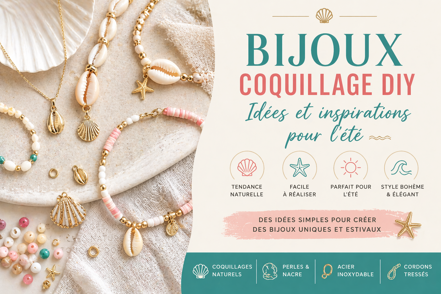 Bijoux coquillage DIY, idées et inspirations pour l'été