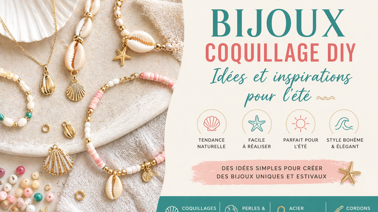 Bijoux coquillage DIY, idées et inspirations pour l'été
