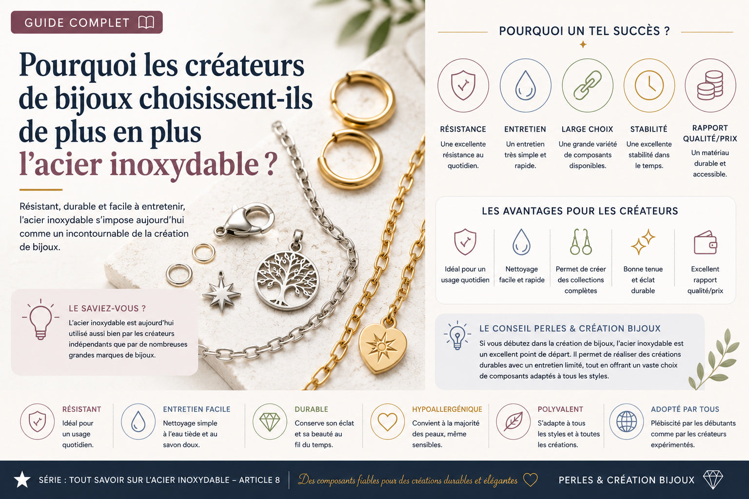 Pourquoi les créateurs de bijoux choisissent-ils de plus en plus l'acier inoxydable ?