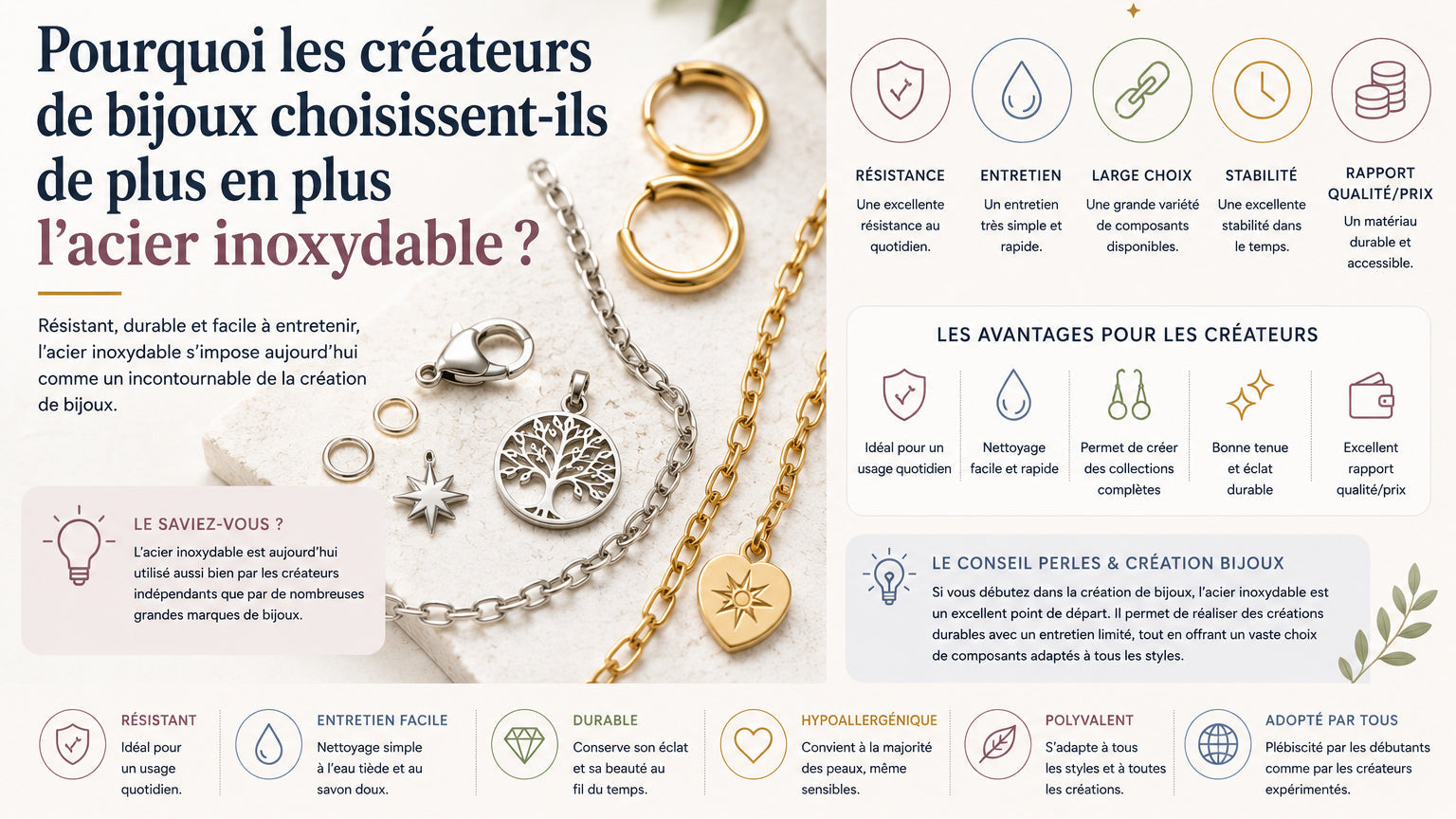 Pourquoi les créateurs de bijoux choisissent-ils de plus en plus l'acier inoxydable ?