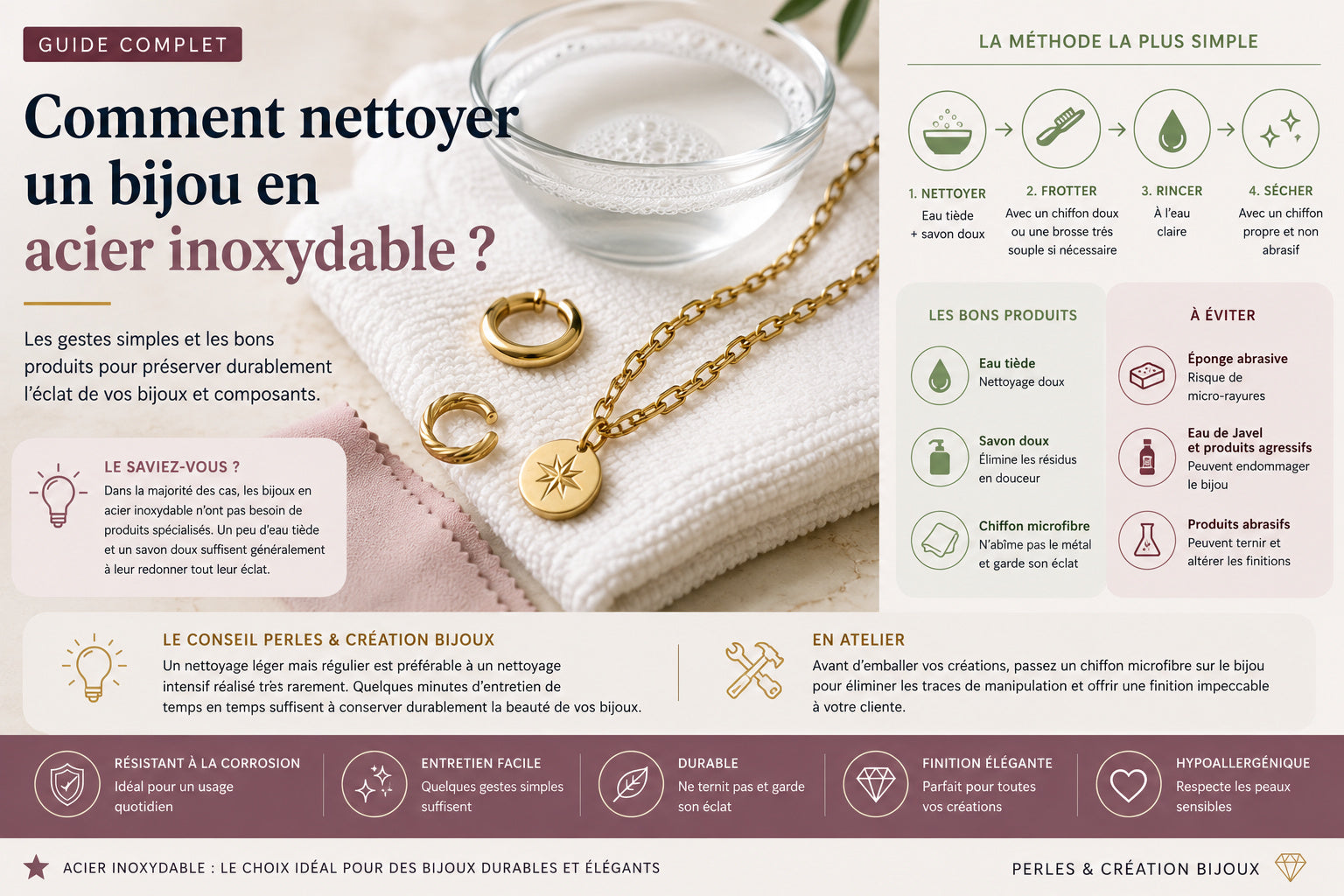 Comment nettoyer un bijou en acier inoxydable ?