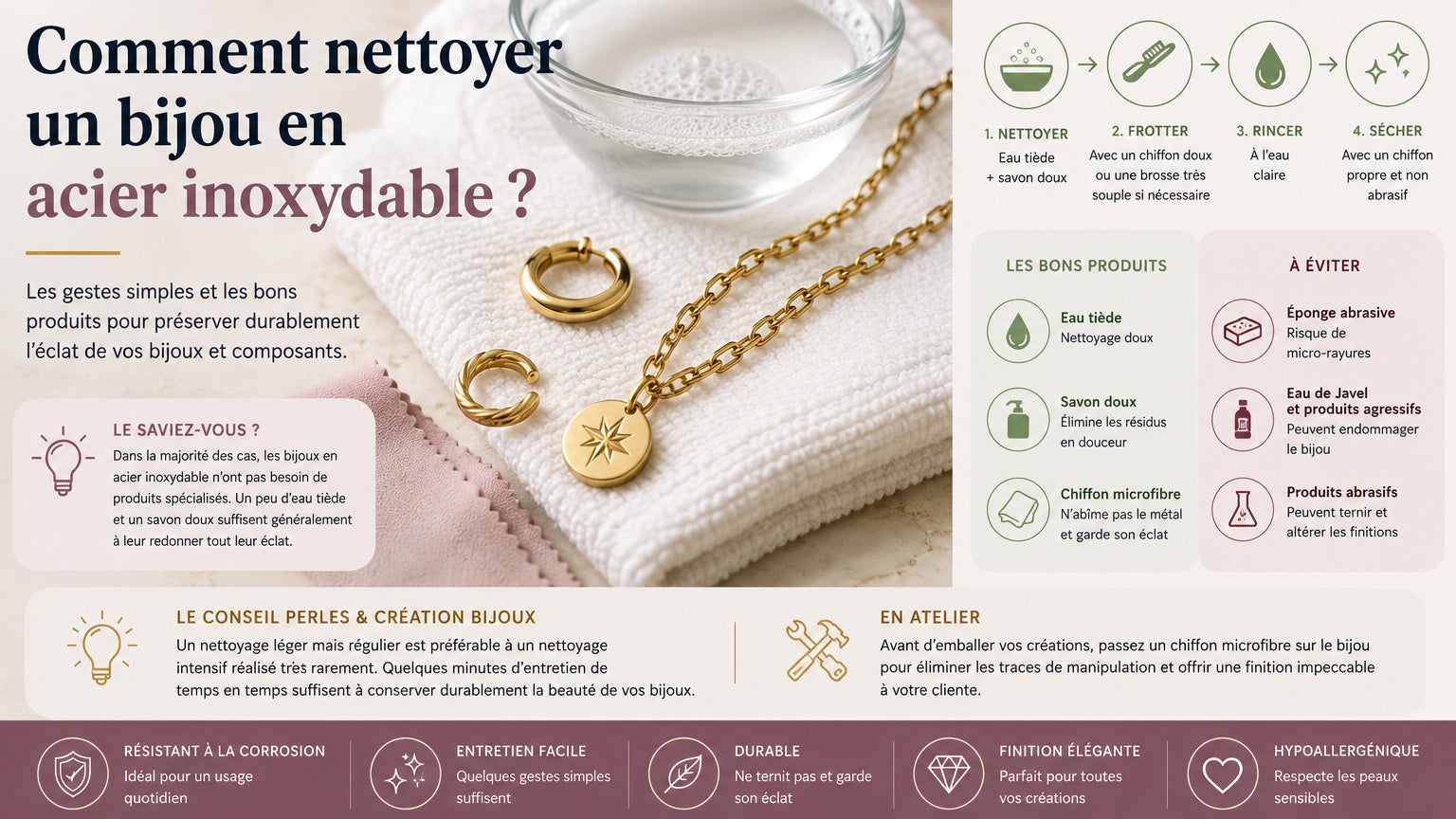 Comment nettoyer un bijou en acier inoxydable ?