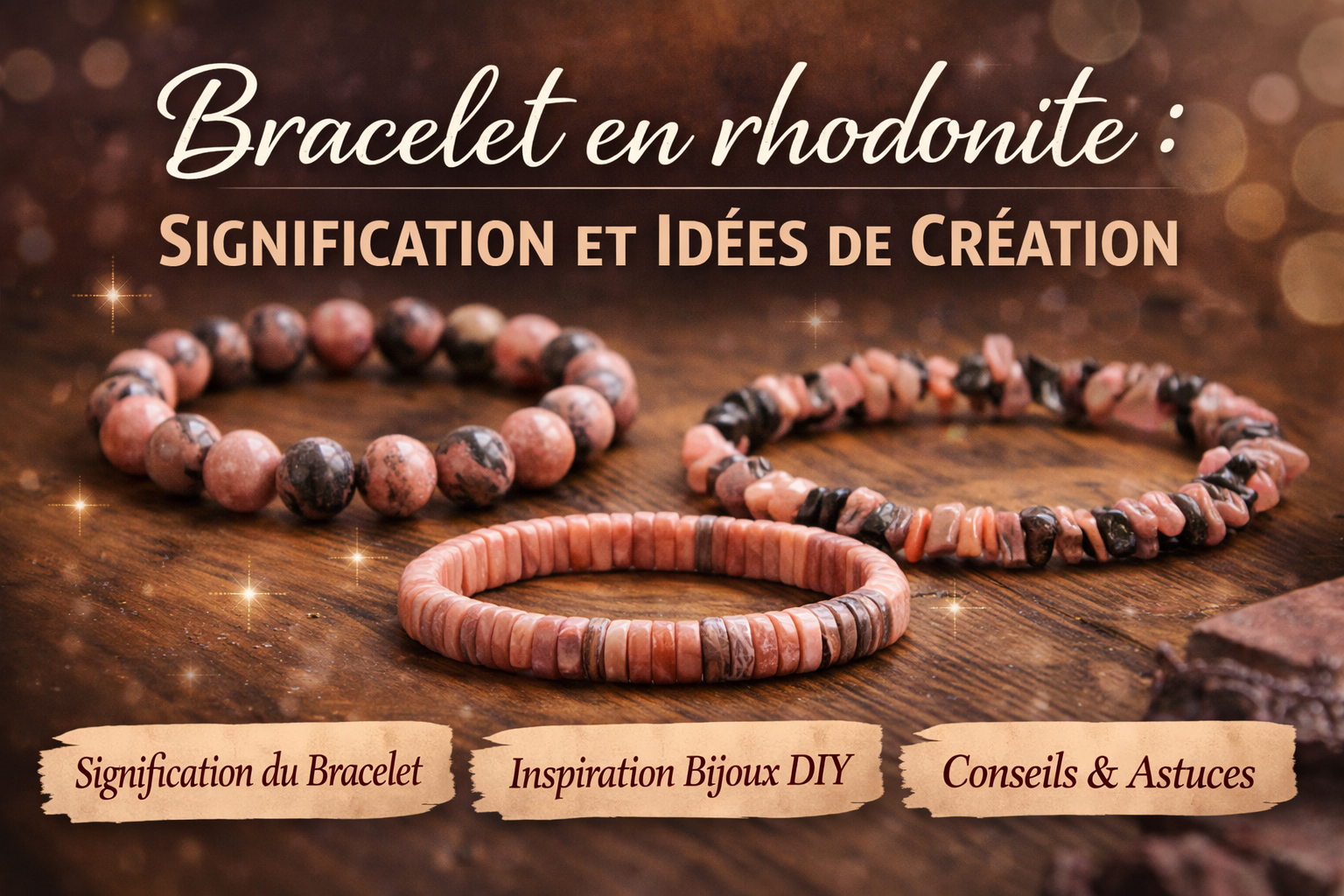 Bracelet en rhodonite : signification et idées de création