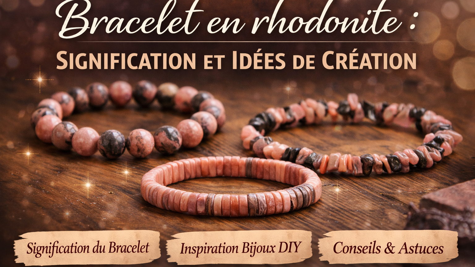 Bracelet en rhodonite : signification et idées de création