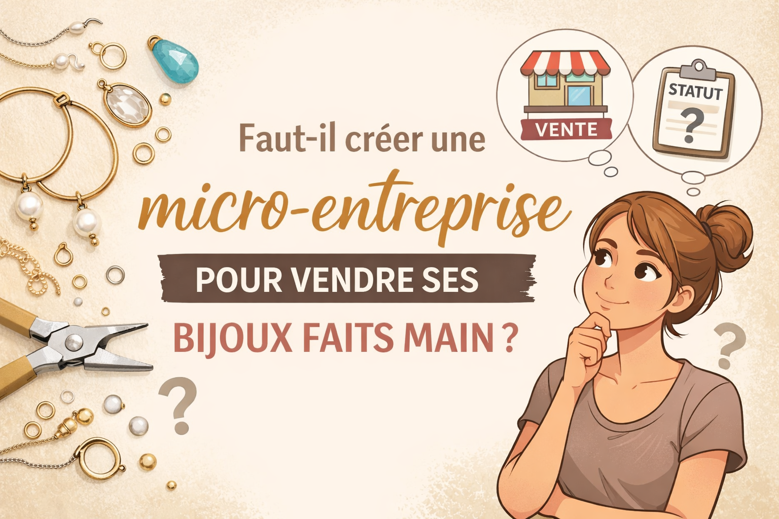 Faut-il créer une micro-entreprise pour vendre ses bijoux faits main ?