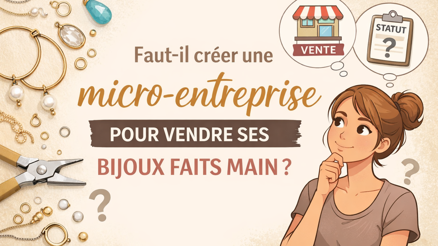 Faut-il créer une micro-entreprise pour vendre ses bijoux faits main ?