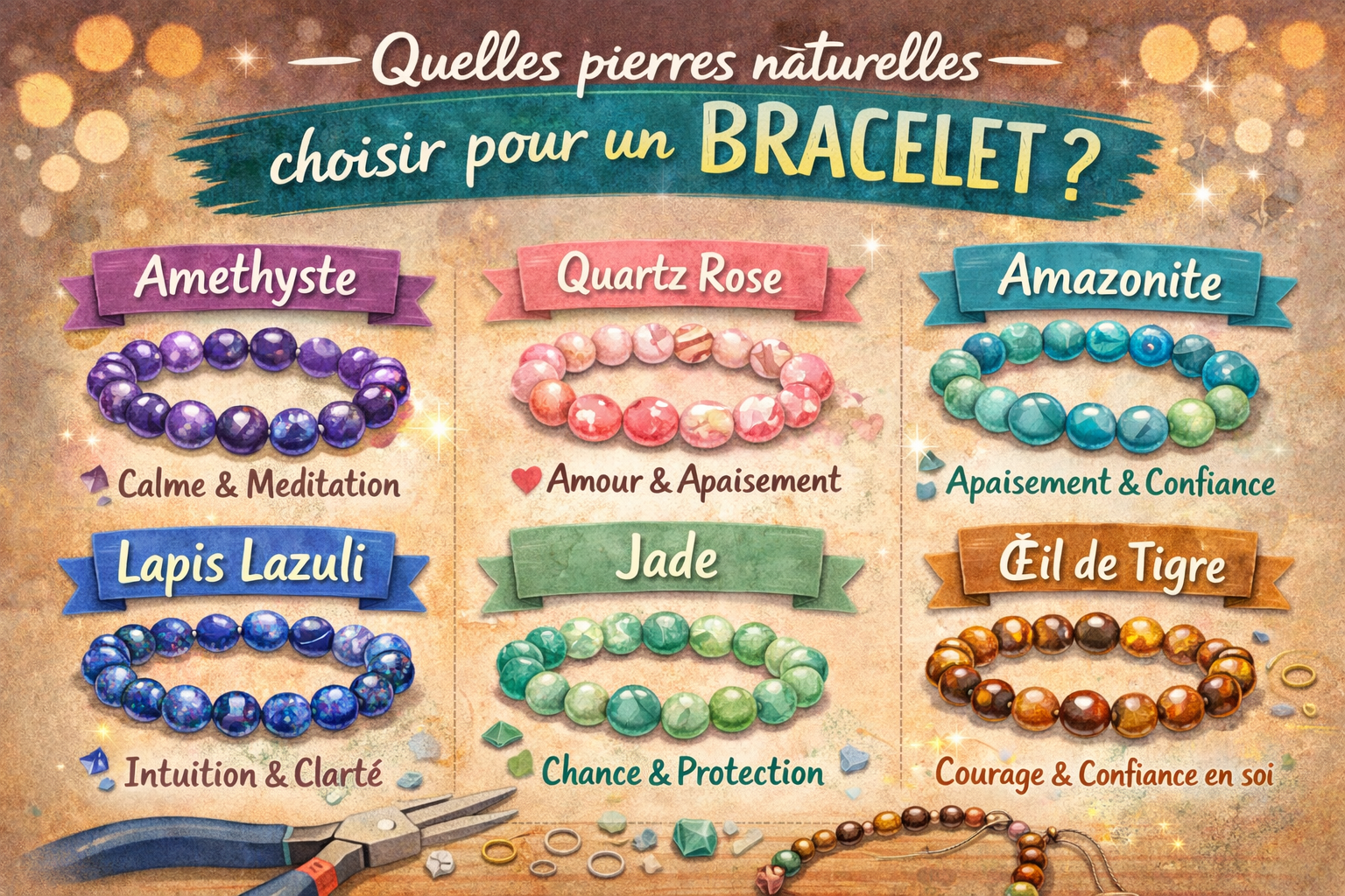 Quelles pierres naturelles choisir pour un bracelet ?