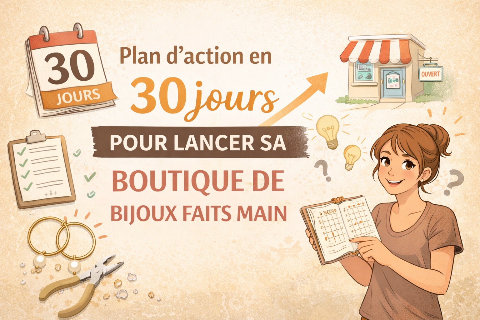 Plan d’action en 30 jours pour lancer sa boutique de bijoux faits main