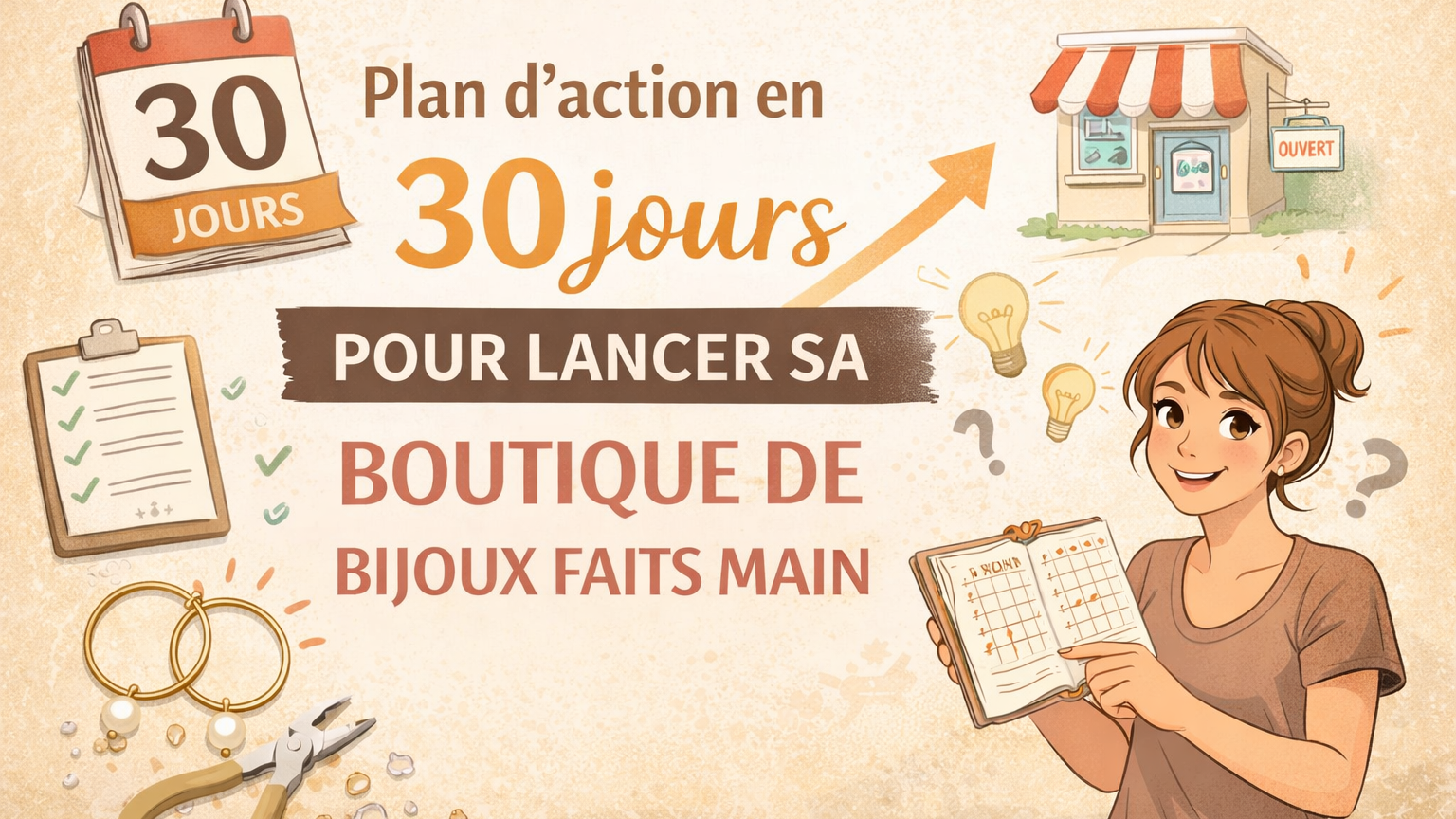Plan d’action en 30 jours pour lancer sa boutique de bijoux faits main