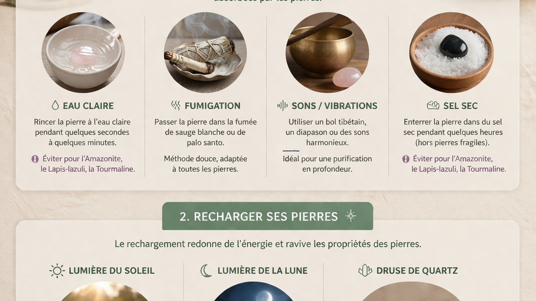 Comment purifier et recharger ses pierres naturelles ?