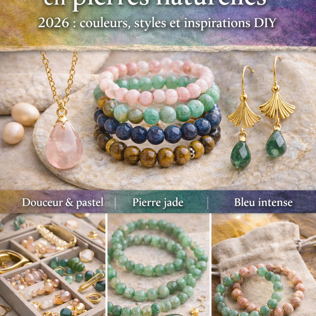 Tendances bijoux en pierres naturelles 2026 : couleurs, styles et inspirations DIY
