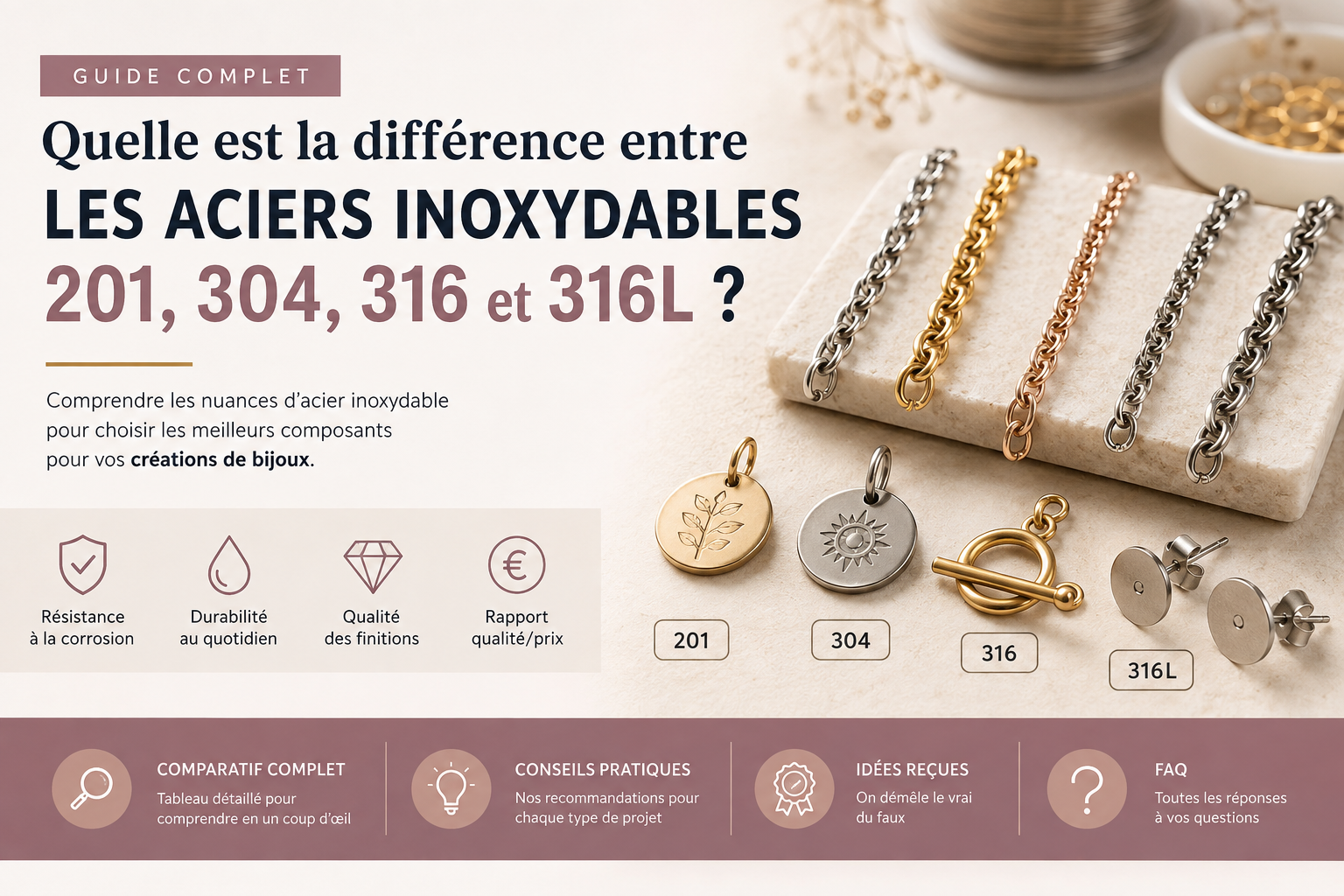 Quelle est la différence entre les aciers inoxydables 201, 304, 316 et 316L ?