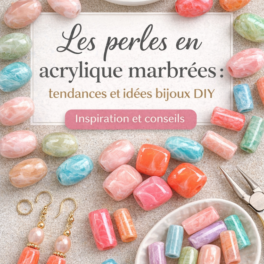 Les perles en acrylique marbrées : tendances et idées bijoux DIY