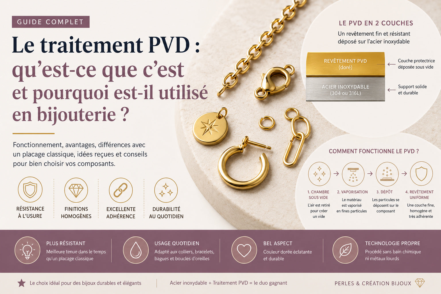 Le traitement PVD : qu'est-ce que c'est et pourquoi est-il utilisé en bijouterie ?