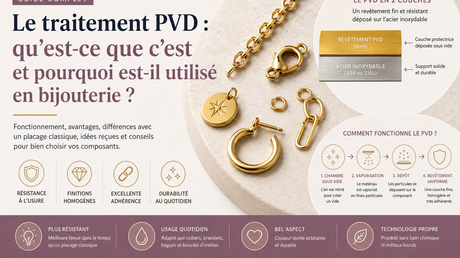 Le traitement PVD : qu'est-ce que c'est et pourquoi est-il utilisé en bijouterie ?