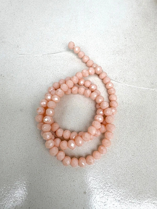 Fil de perles rondelles à facettes en verre - 6x4 mm - 90 perles