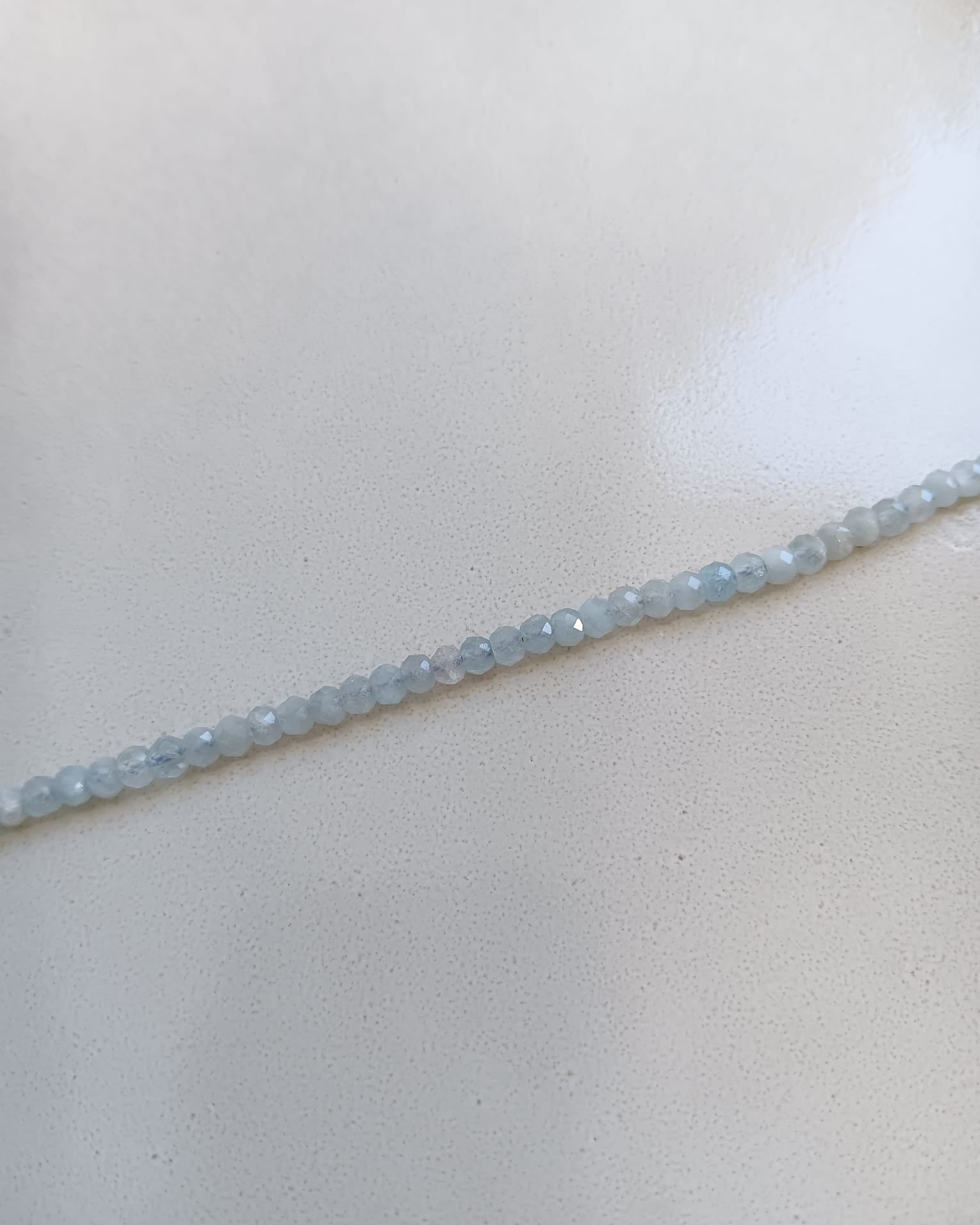 Perles rondelles facettées Aigue-Marine naturelle - 4x3mm