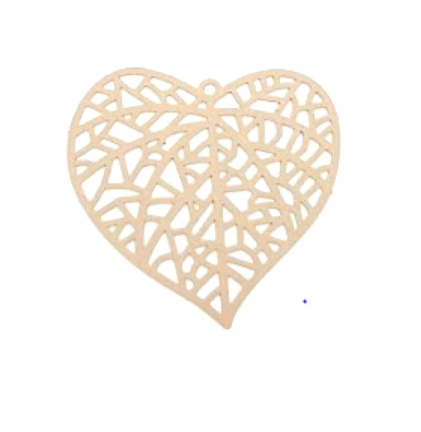 Estampe filigrane coeur 40x42 mm