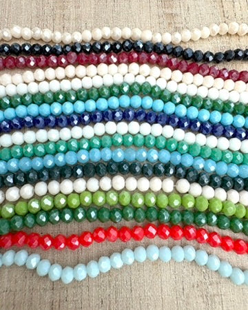 perlesetcreationbijoux - fils de perles rondelles à facettes en verre de 4x3 mm de différentes couleurs