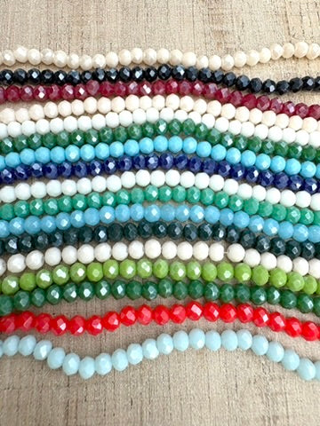 perlesetcreationbijoux - fils de perles rondelles à facettes en verre de 4x3 mm de différentes couleurs