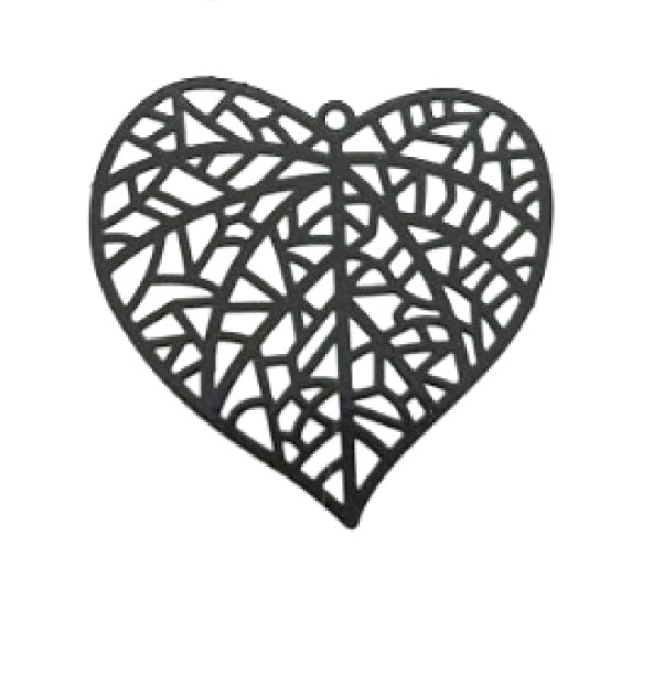 Estampe filigrane coeur 40x42 mm