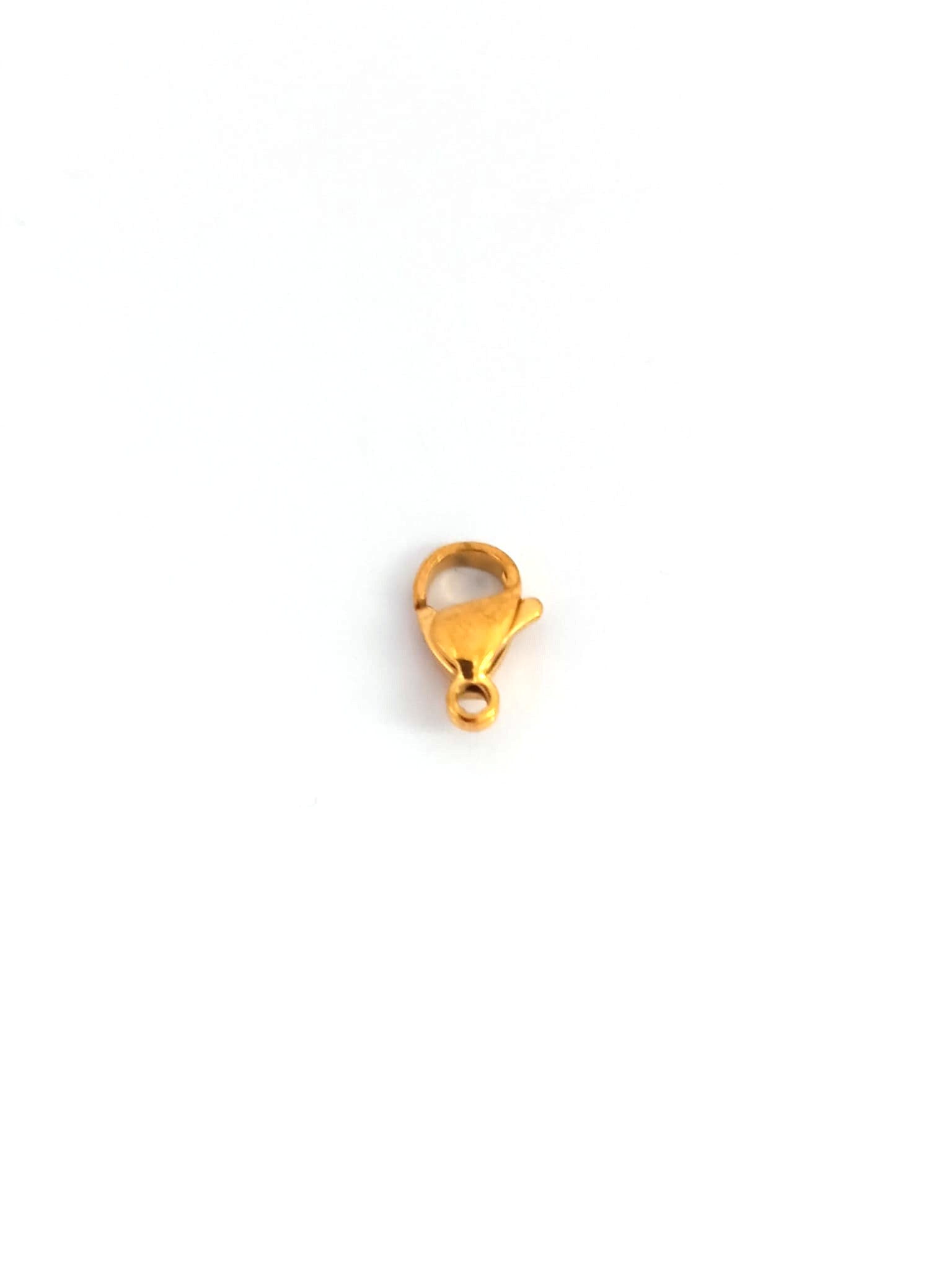 Fermoir mousqueton acier inox doré 304 - 11x7 mm x1