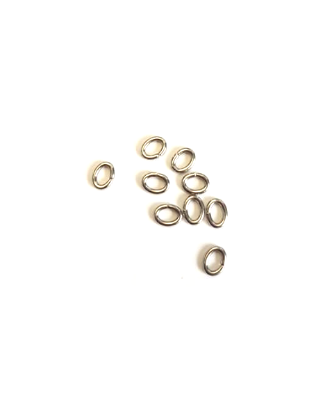 Anneaux ouverts acier inox argenté 304 - 6,5x5mm x30