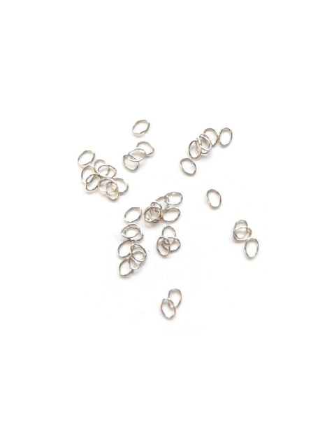Anneaux ouverts acier inox argenté 304 - 3x2,5 mm x20