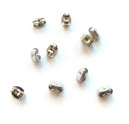 Poussoirs pour clous d'oreilles acier inox argenté 304 - x10