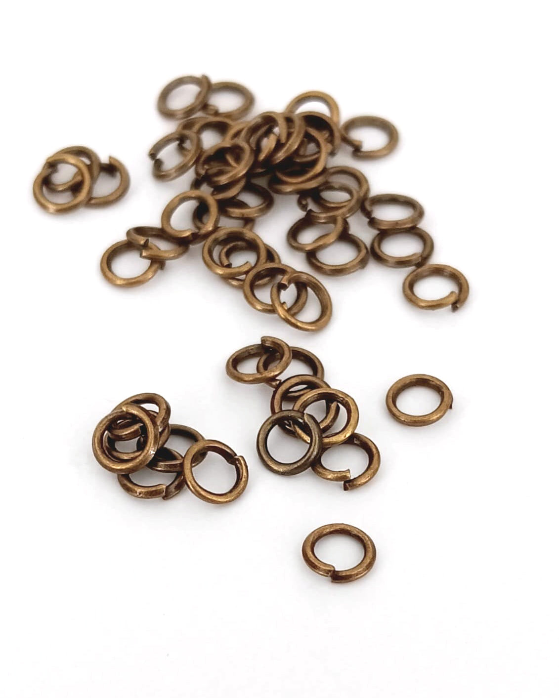 Anneaux ouverts bronze en métal - 4, 5 ou 6 mm x100