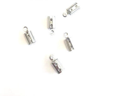 Pinces lacet pour cordon 4mm acier inox argenté x10
