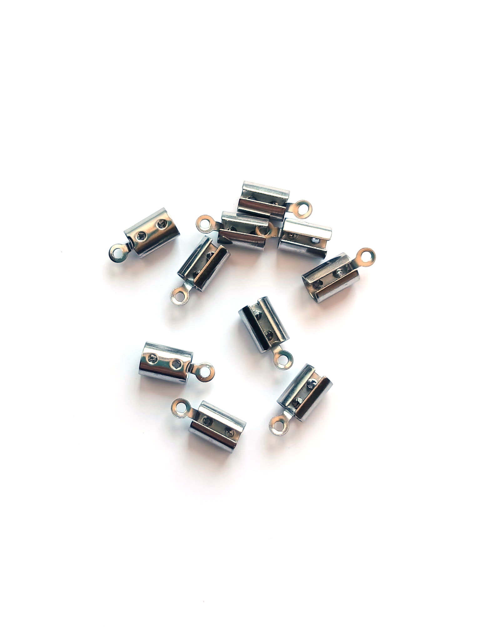 perlesetcreationbijoux - pinces lacet pour cordon 4 mm en acier inoxydable 304 argenté