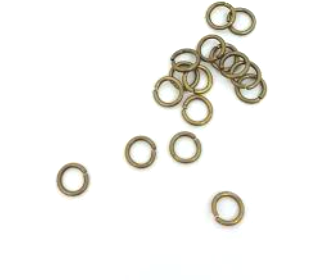 Anneaux ouverts bronze en métal - 4, 5 ou 6 mm x100