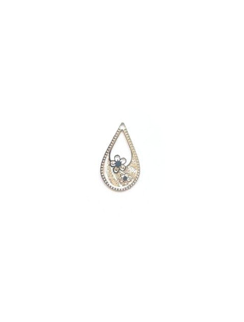 Breloque filigrane goutte - 17x10 mm