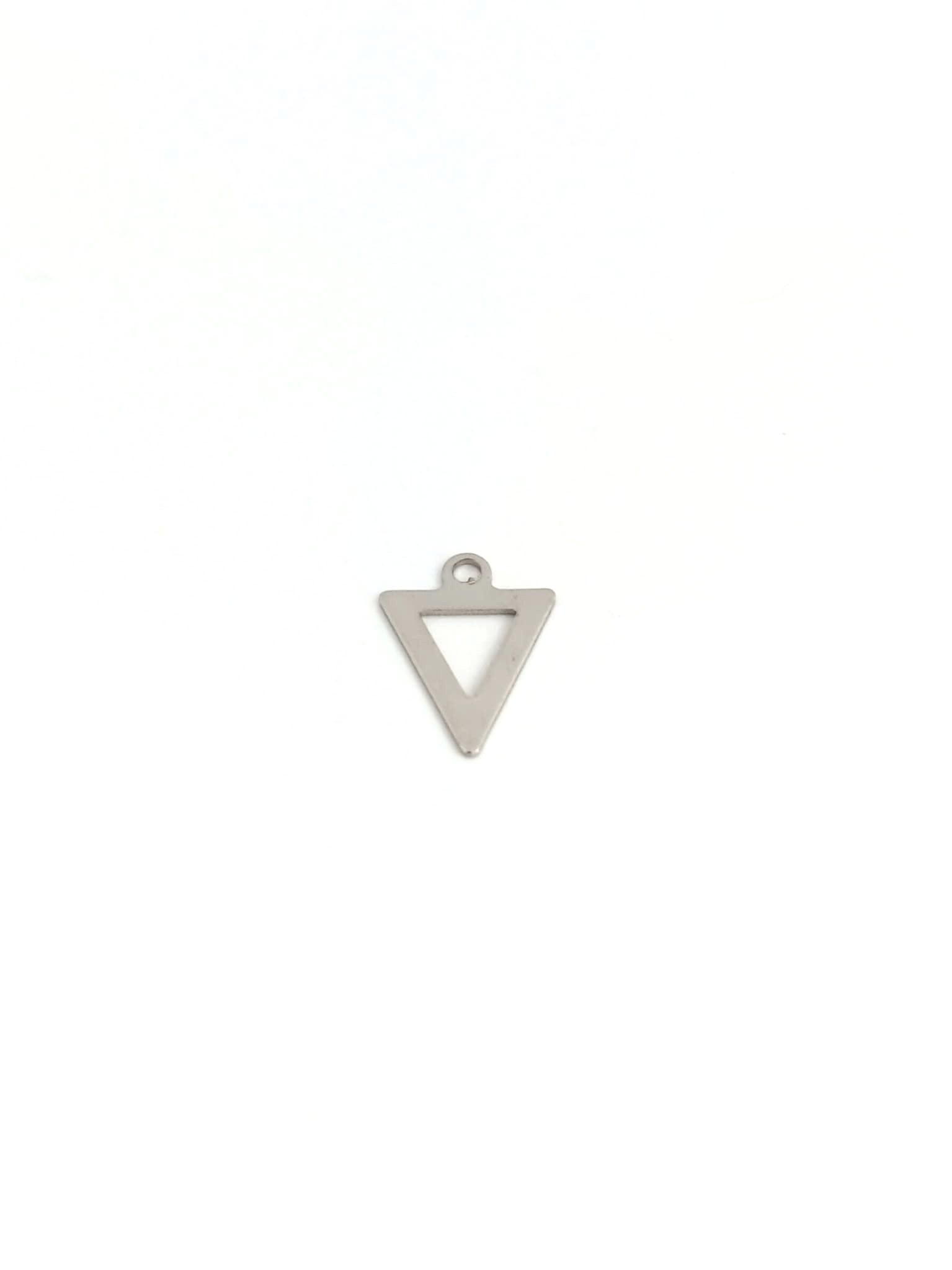 Breloque triangle acier inox - 12x10 mm