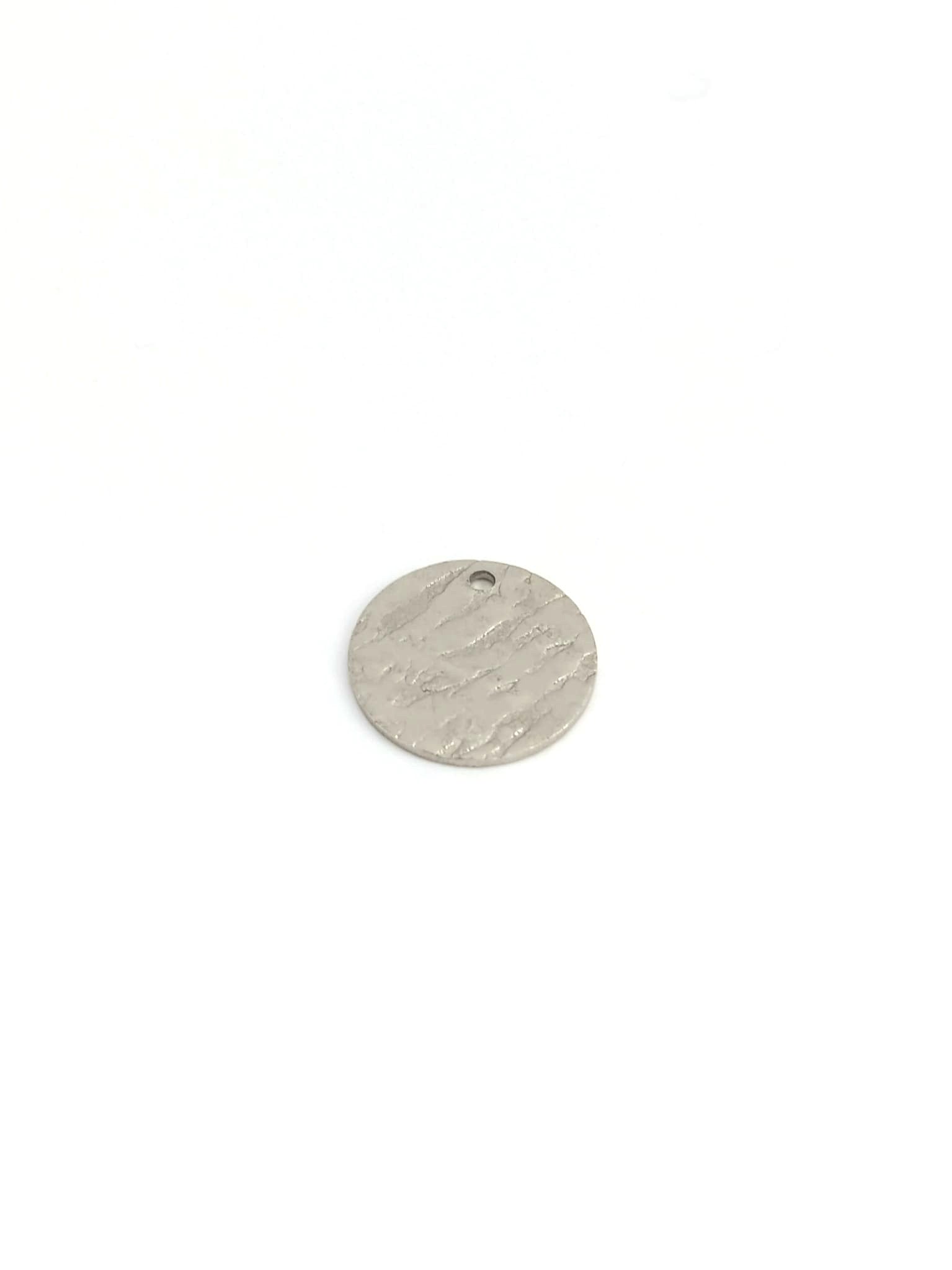 Sequin rond texturé acier inox 304 - 15 mm