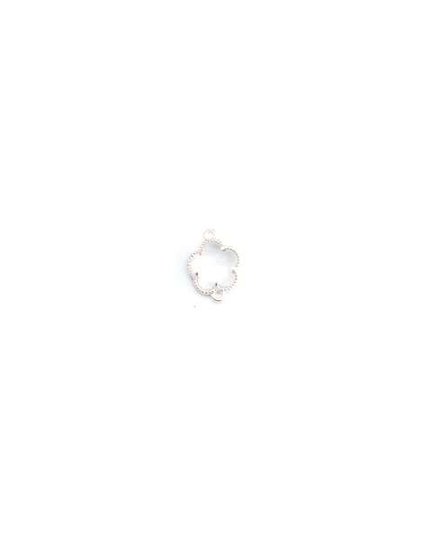 Intercalaire fleur en verre facetté - 15x12mm
