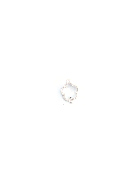 Intercalaire fleur en verre facetté - 15x12mm
