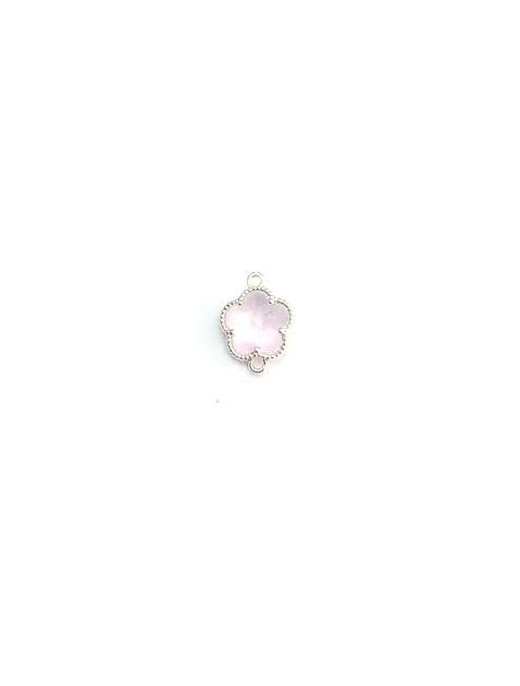 Intercalaire fleur en verre facetté - 15x12mm