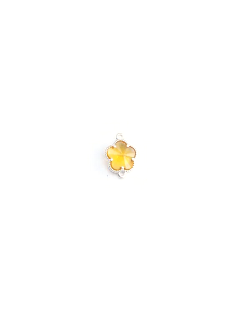 Intercalaire fleur en verre facetté - 15x12mm
