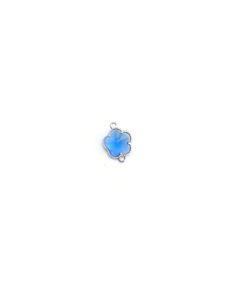 Intercalaire fleur en verre facetté - 15x12mm