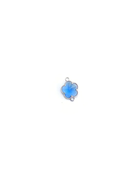 Intercalaire fleur en verre facetté - 15x12mm