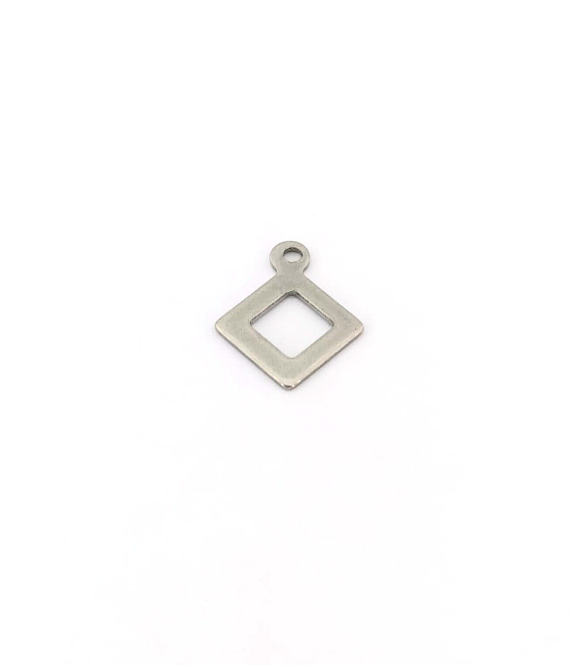perlesetcreationbijoux-breloque-losange-acier-inox-argente