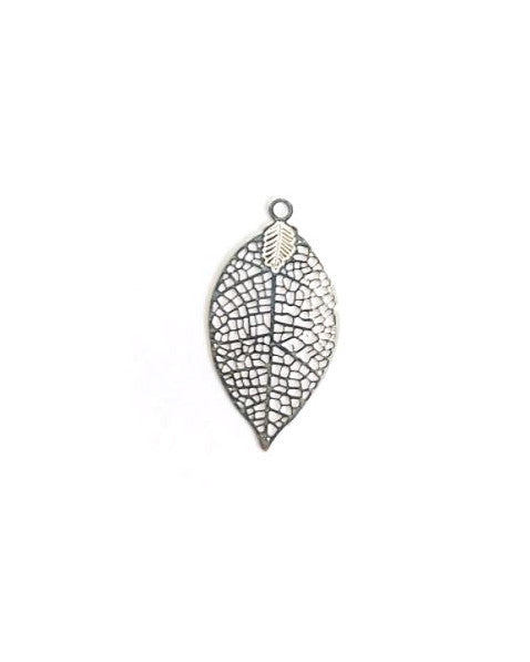 Estampe filigrane feuille - 28x15 mm