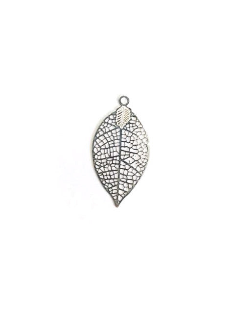 Estampe filigrane feuille - 28x15 mm