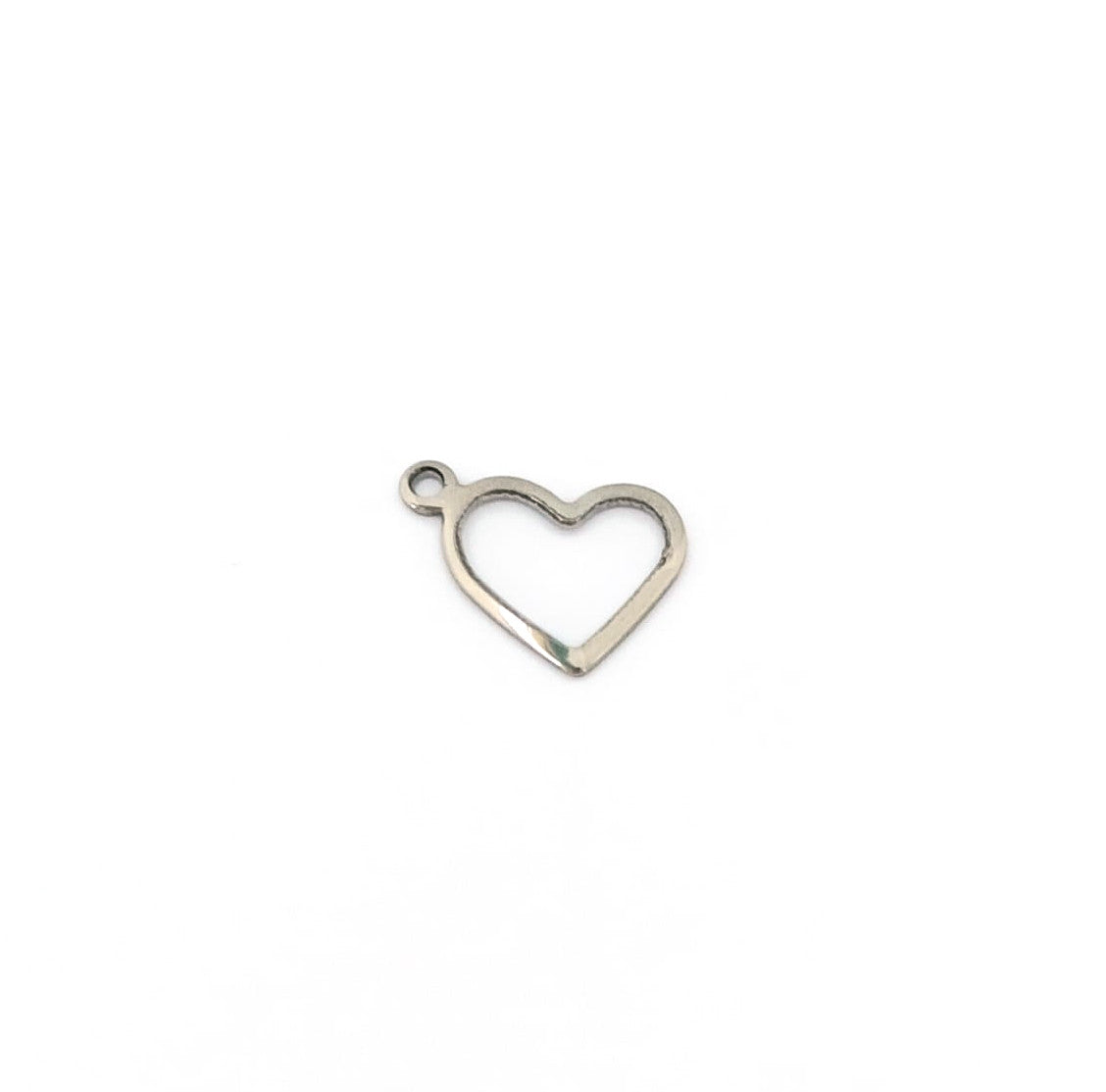 Breloque coeur acier inox 304 - 10x13 mm