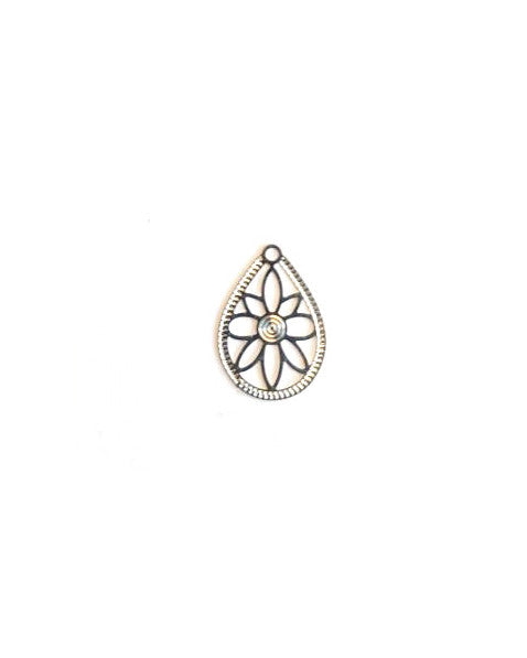 Breloque filigrane goutte - 16x12 mm