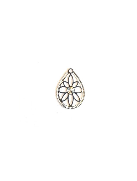 Breloque filigrane goutte - 16x12 mm