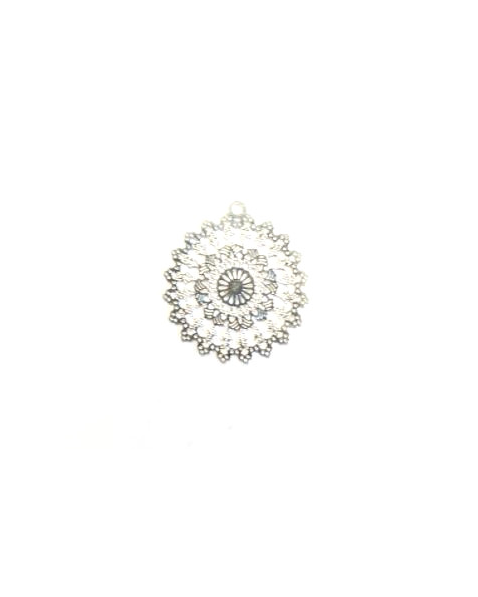 Breloque filigrane rosace - 22x20 mm