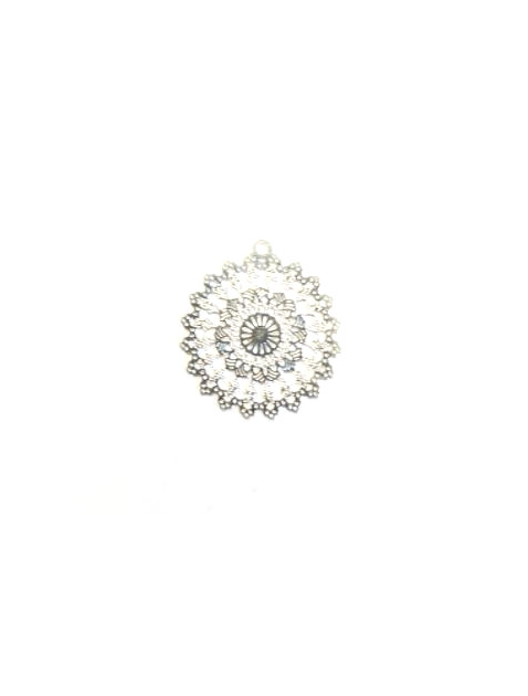 Breloque filigrane rosace - 22x20 mm